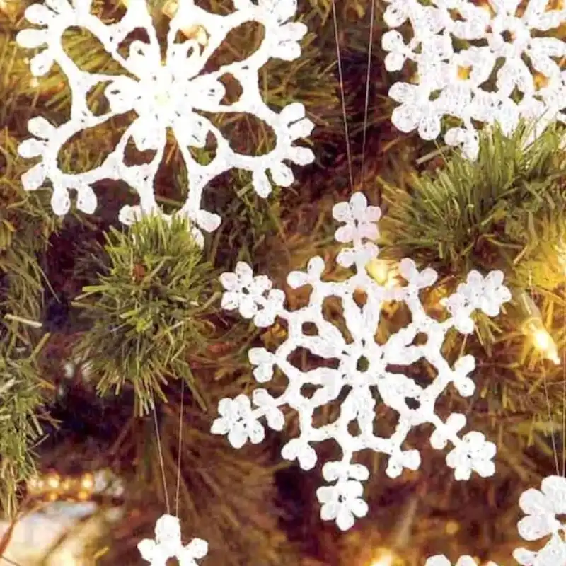 Vintage Five Snowflakes Crochet Pattern