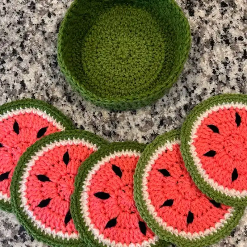 Watermelon Coaster Pattern