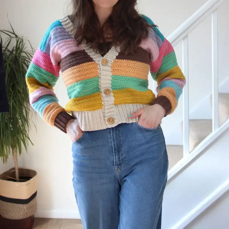 A Striped Crochet Cardigan