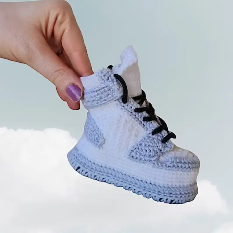 'Air Jordan' Style High-Top Sneaker Baby Crochet Pattern
