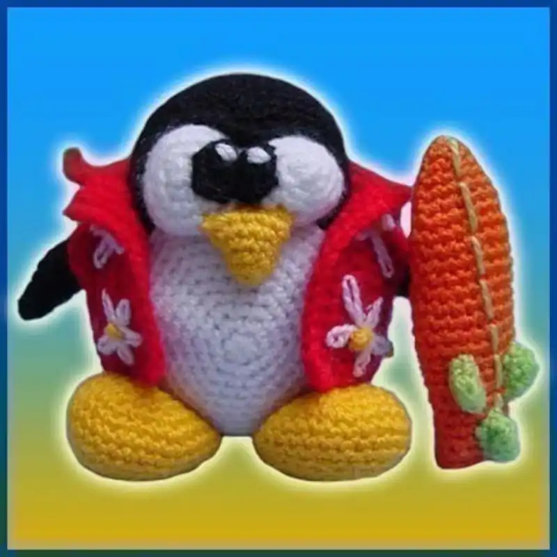 Amigurumi Pattern Crochet Penguin Tux Hawaiian Animal Doll
