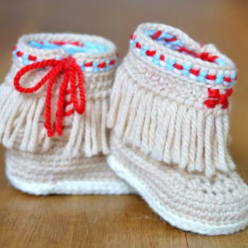 Baby Moccasin Booties Fringe Moccasins