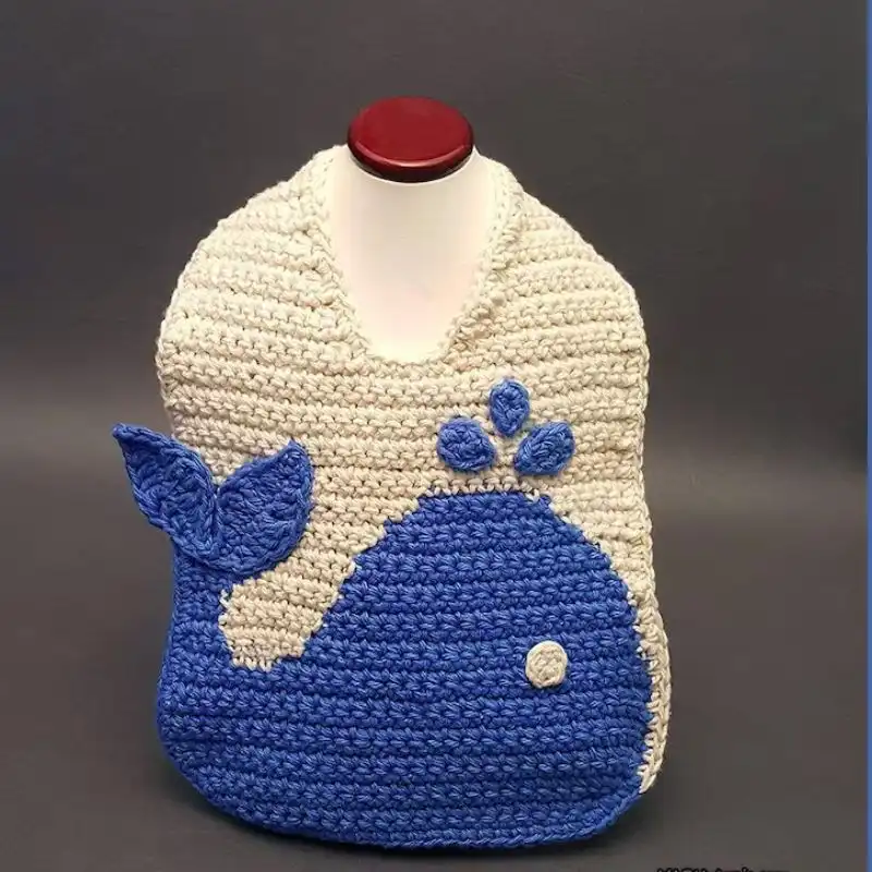 Blue Whale Baby Bib Crochet Pattern