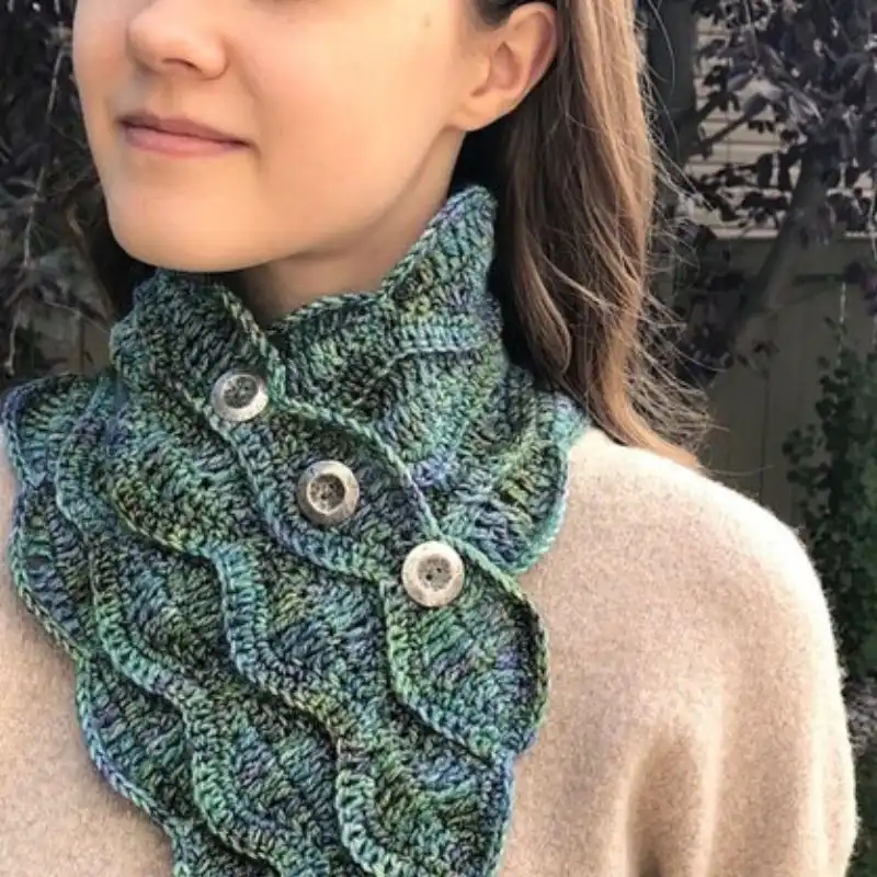 Calming Waves Crochet Scarf / Neck Warmer Pattern