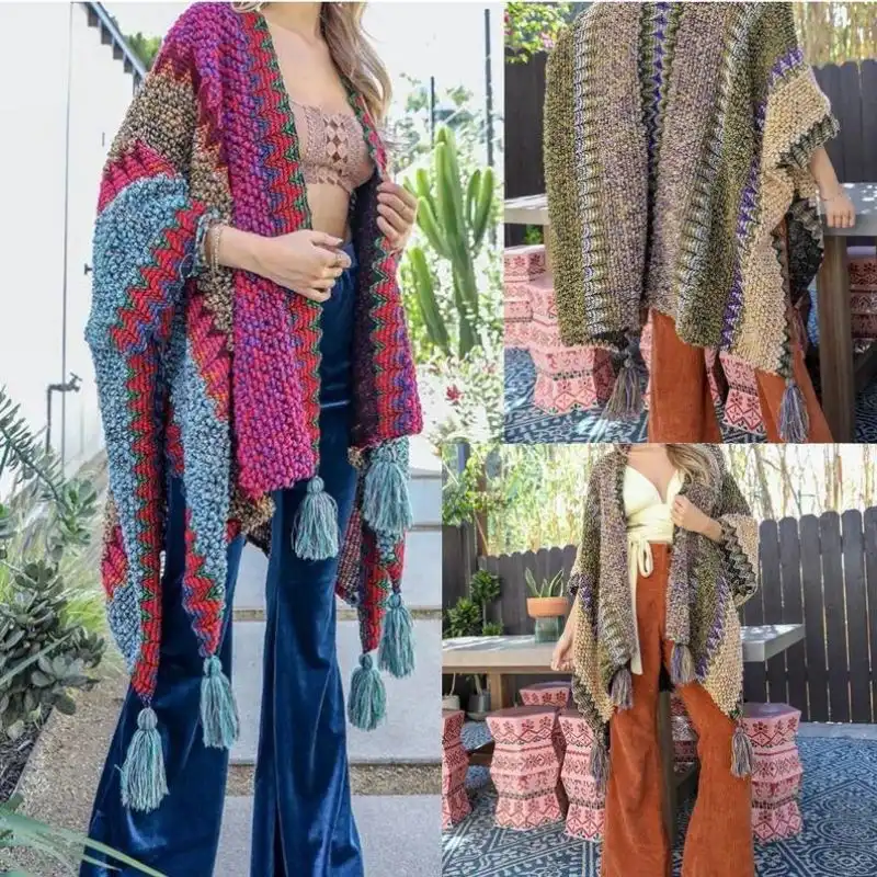 Colorful Poncho Crochet Pattern Instructions