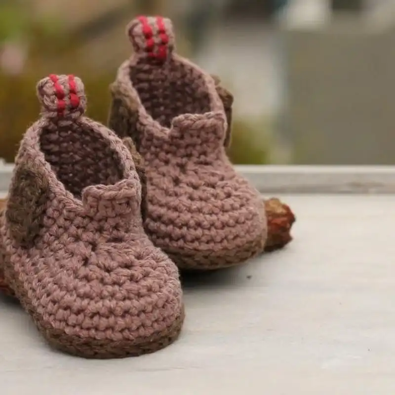 Construction Boots Baby Shoe Crochet Pattern