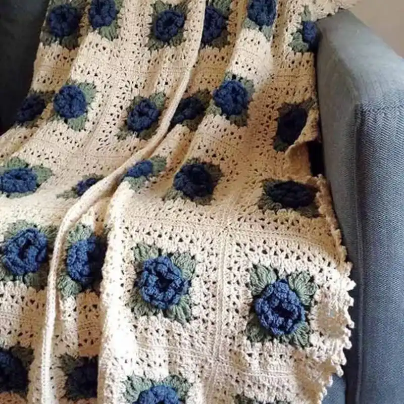Country Rose Blanket Crochet Pattern