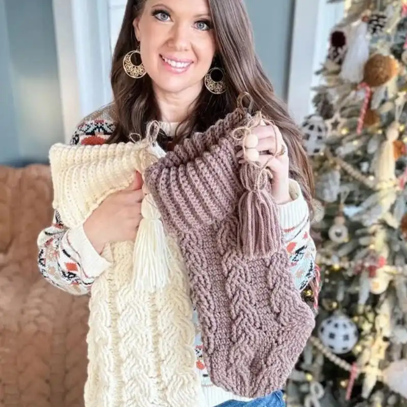 Cozy Cottage Cabled Stocking