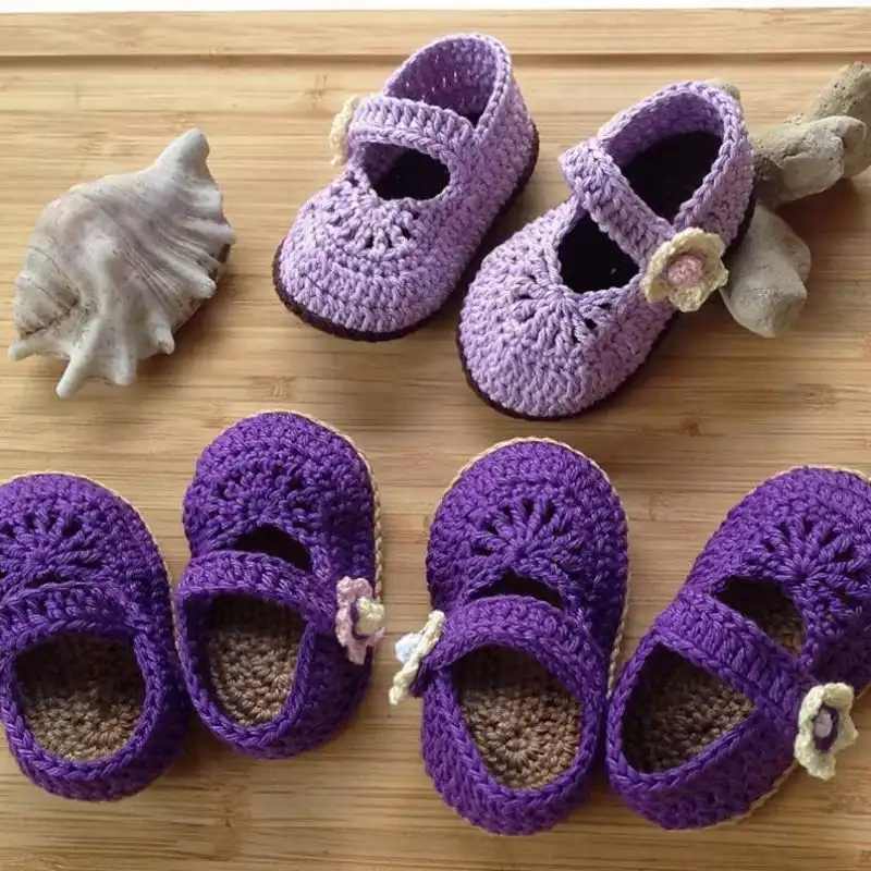 Crocheted Baby Girls Shoes