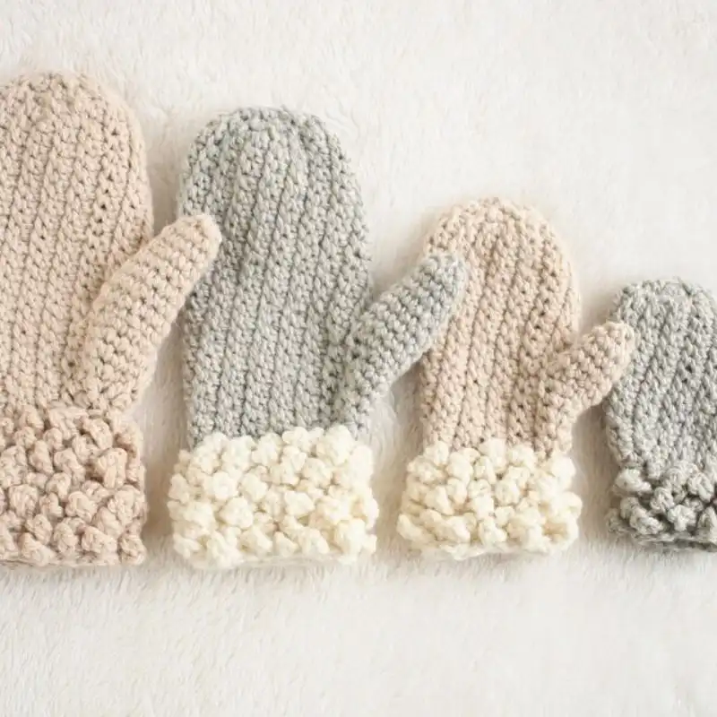 DIY Mittens Winter Spun Crochet Pattern