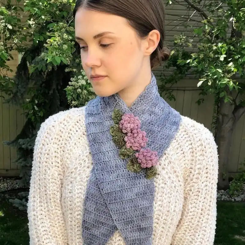 Floral Botanical Crochet Scarf Pattern