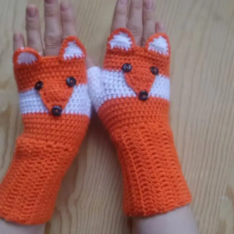 Fox Gloves Crochet Mitten Pattern