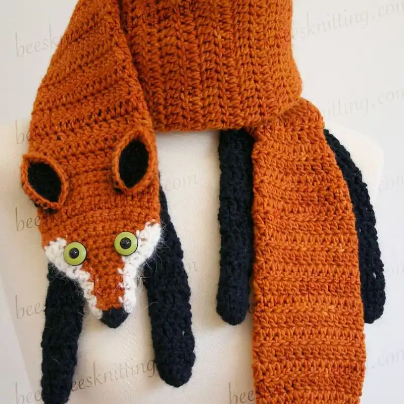 Fox Head Scarf Crochet Pattern