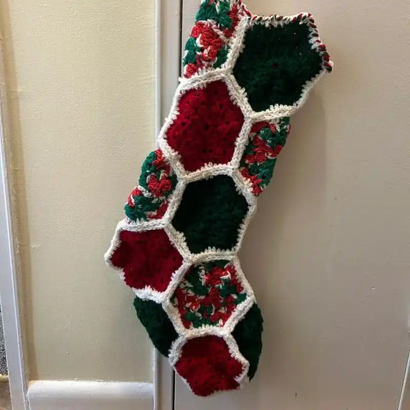 Granny Hexagon Christmas Stocking