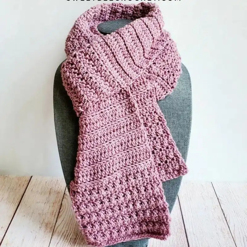 Loops And Ridges Crochet Scarf