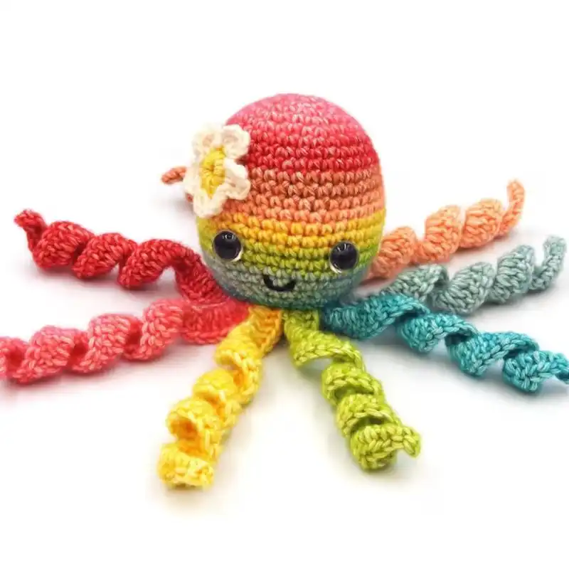 Rainbow Crochet Octopus