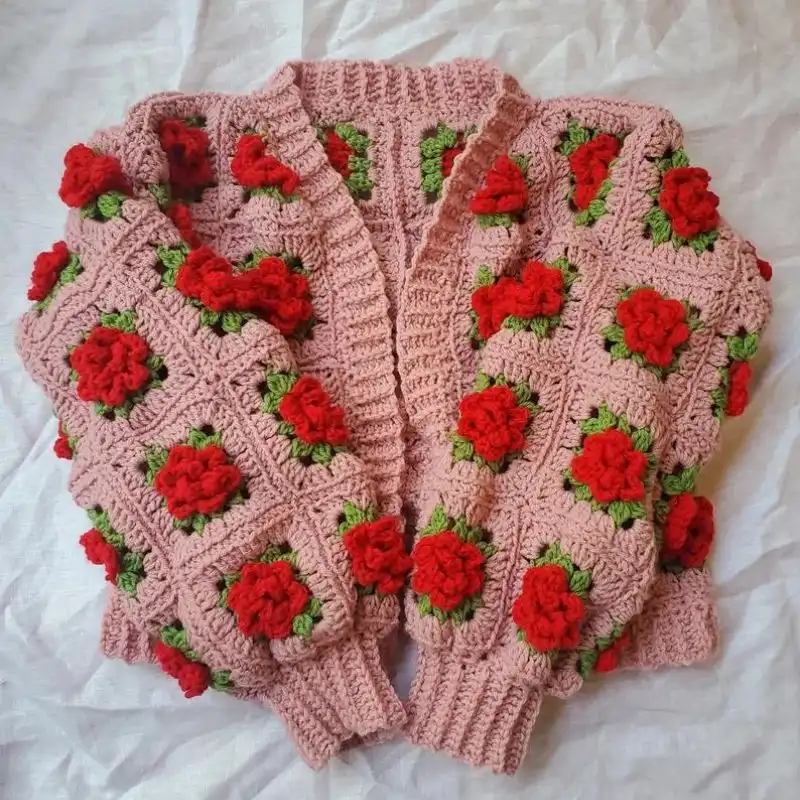 Rose Cardigan Crochet Pattern