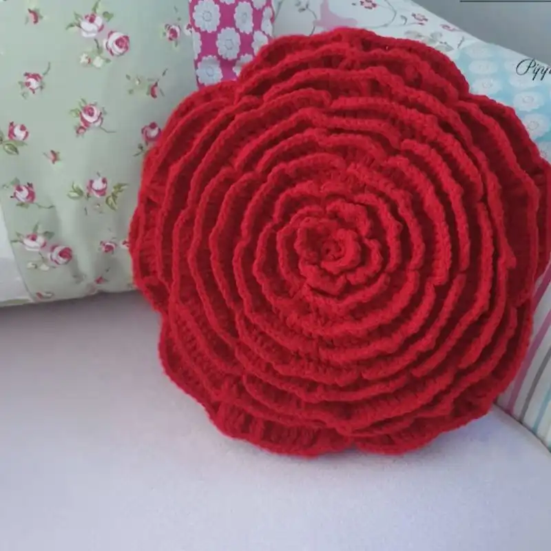 Rose Cushion Crochet Pattern