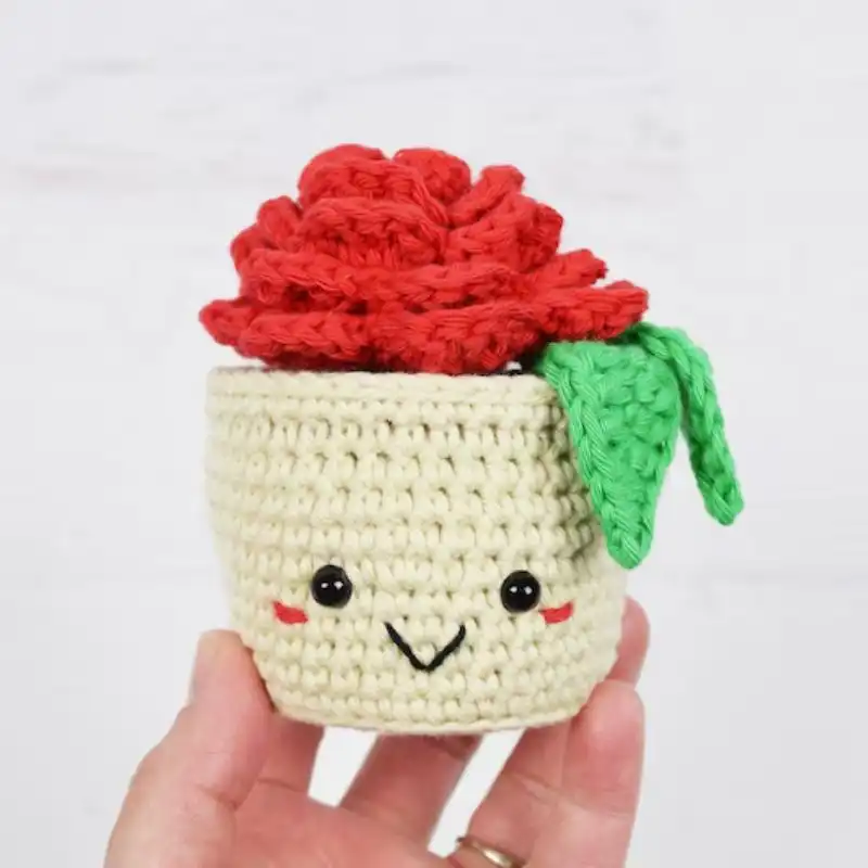 Rose Flower Amigurumi Crochet Pattern