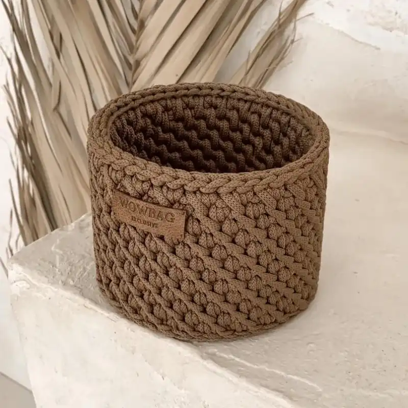 Round Crochet Basket