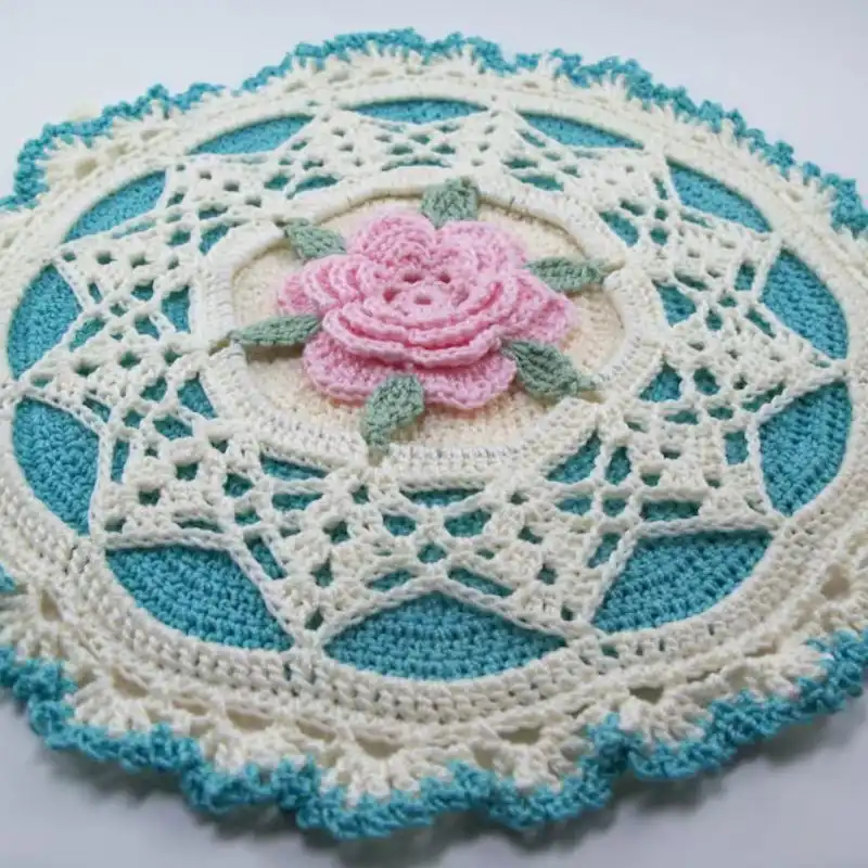 Shabby Chic Rose Potholder Crochet Pattern