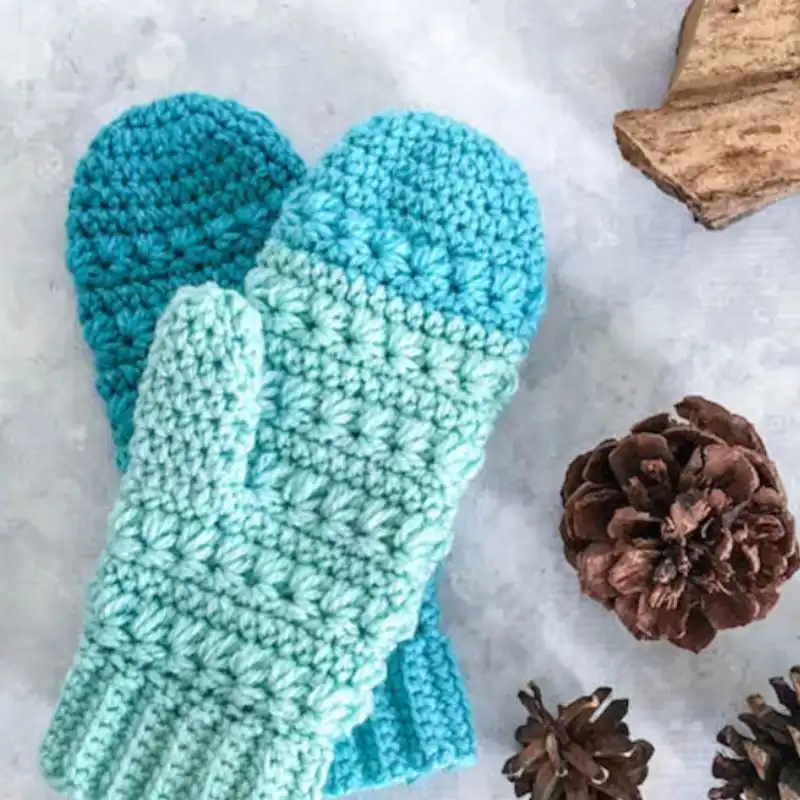 Snowdrops Mitten Crochet Pattern