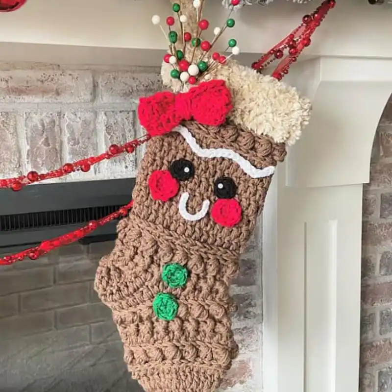 Winter Gingerbread Stocking