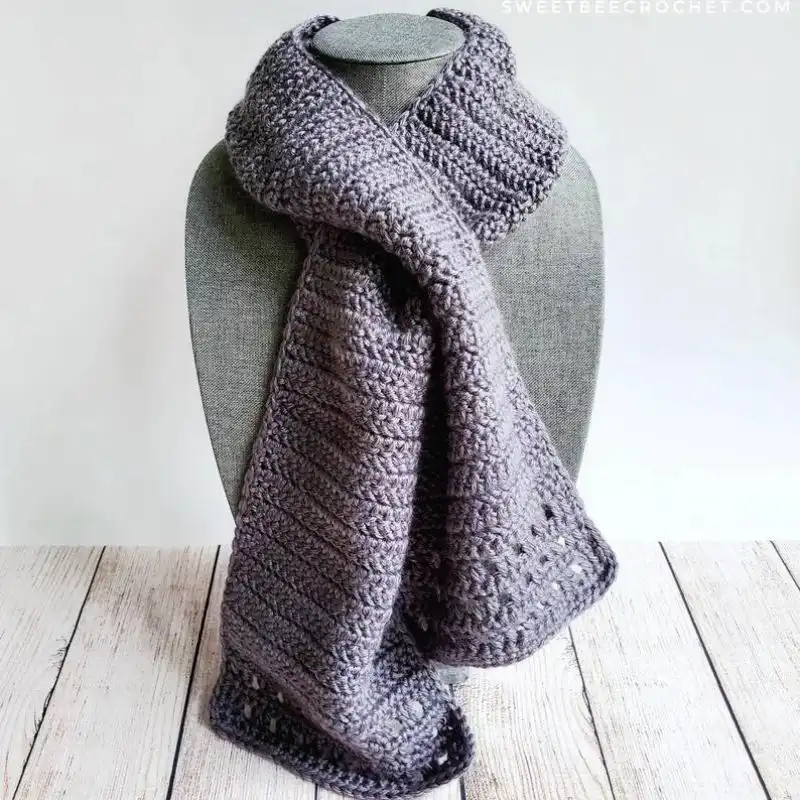 Winter Winds Keyhole Crochet Scarf