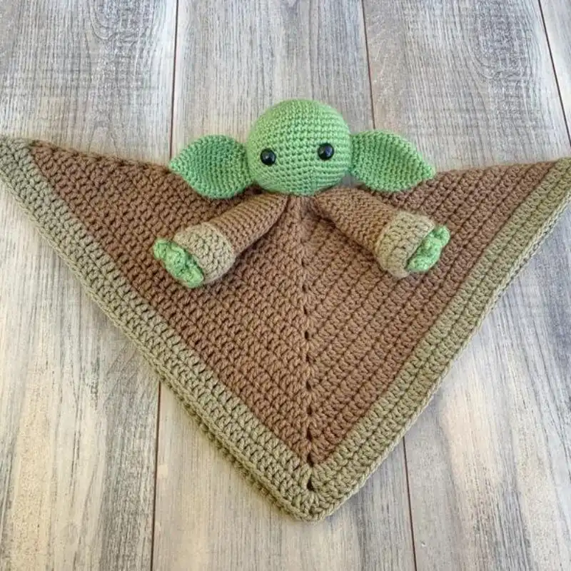Crochet Baby Yoda Inspired Lovey Baby Alien Lovey