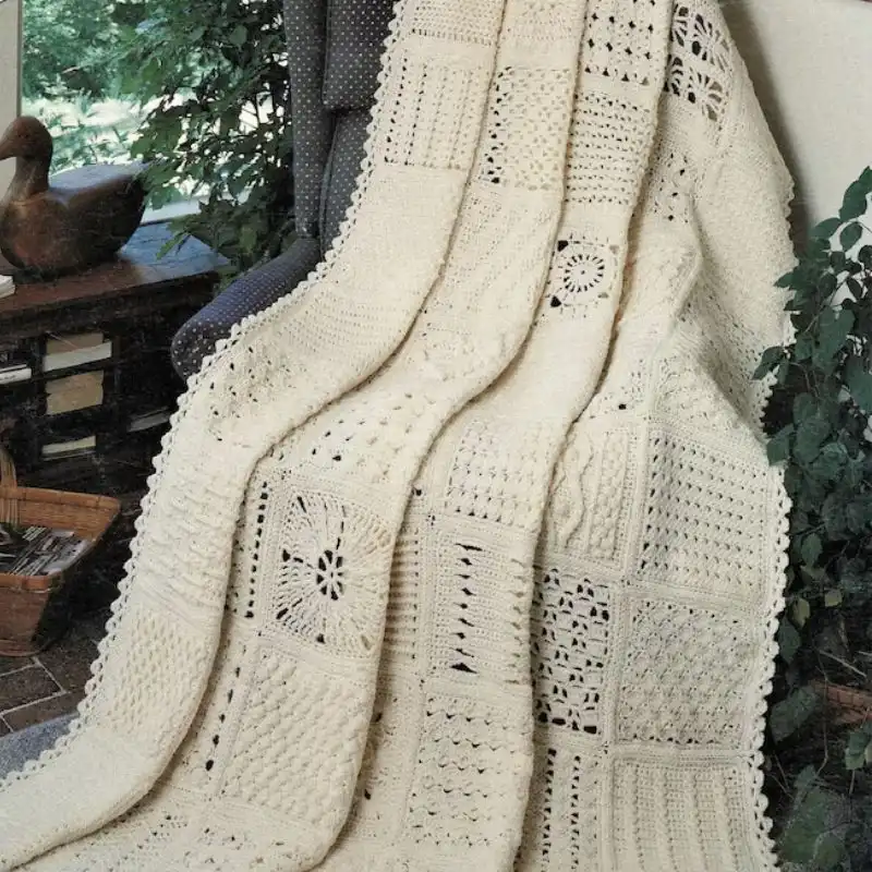 Fabulous Heirloom Afghan Made With 63 Squares