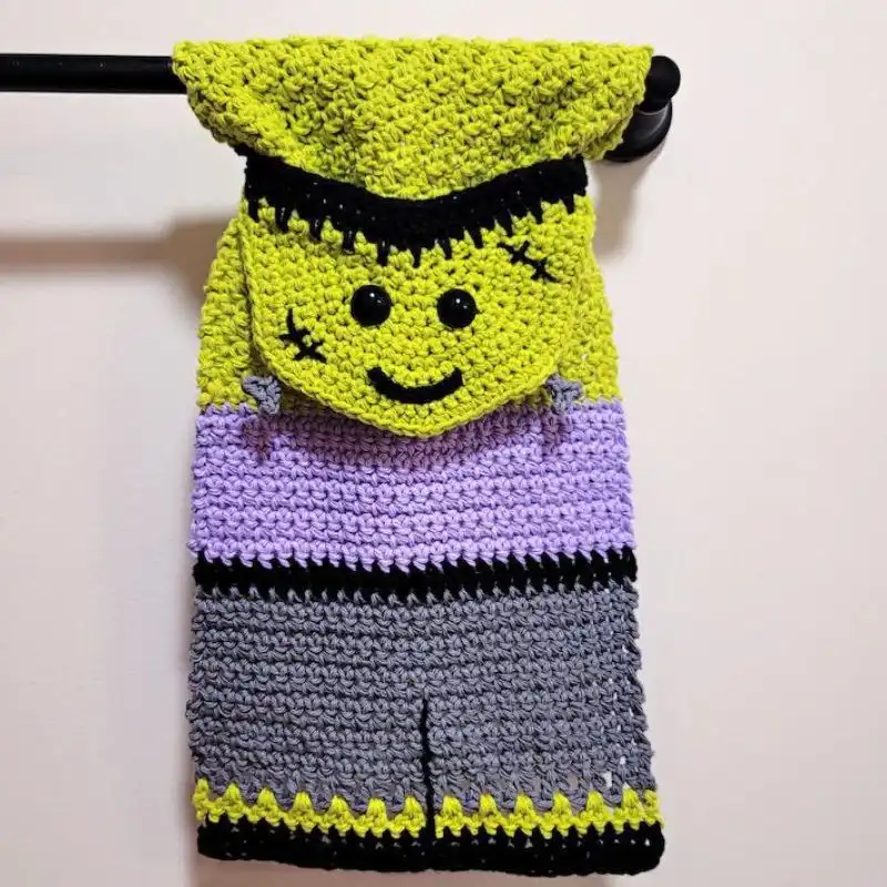 Frankenstein’s Monster Kitchen Towel Crochet Pattern