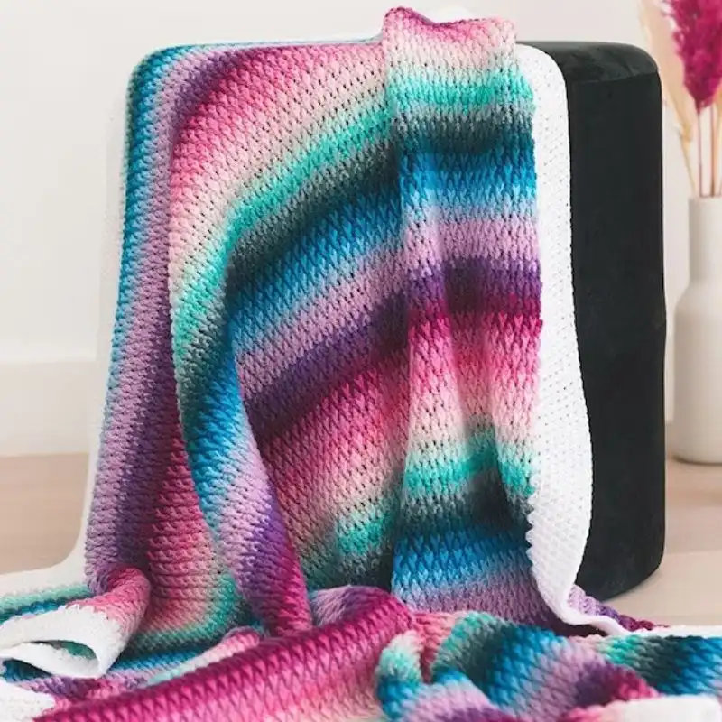 Gradient Alpine Stitch Blanket