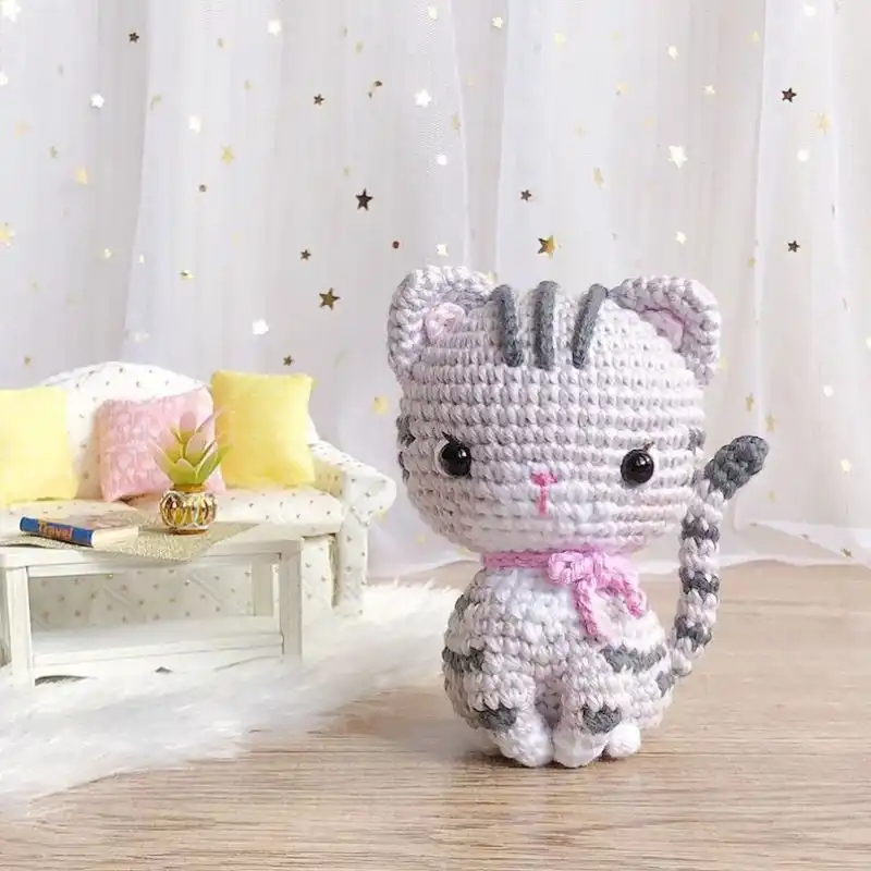 Little Grey Tabby Kitten Crochet Pattern