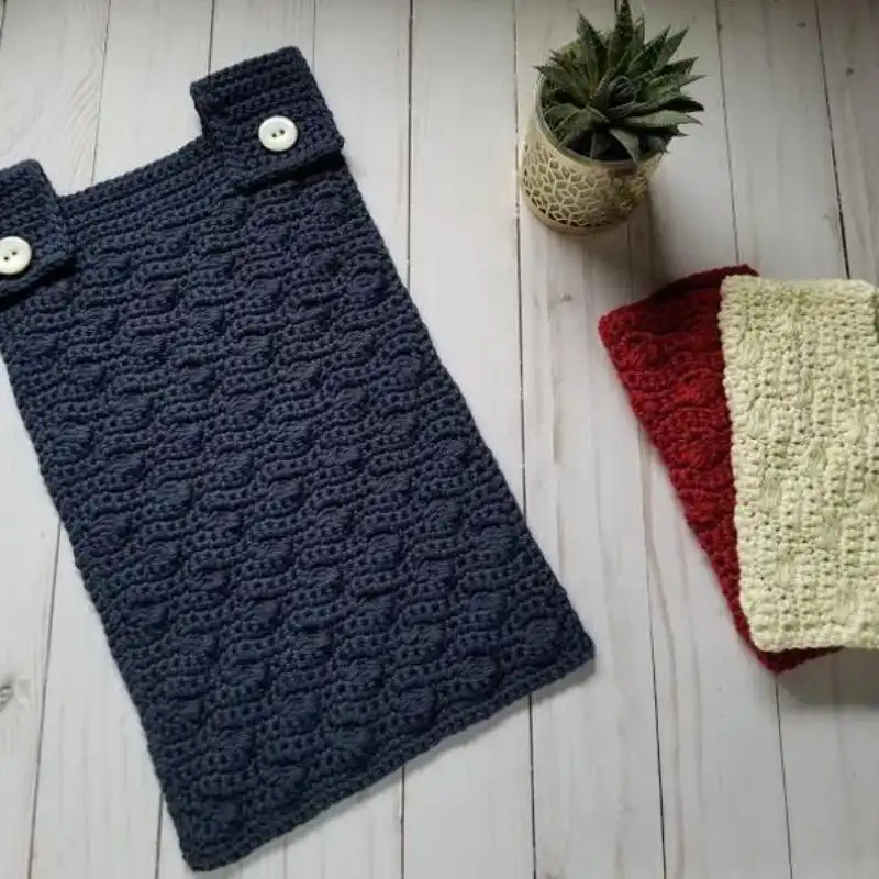 Ocean Waves Crochet Dish Towel Pattern