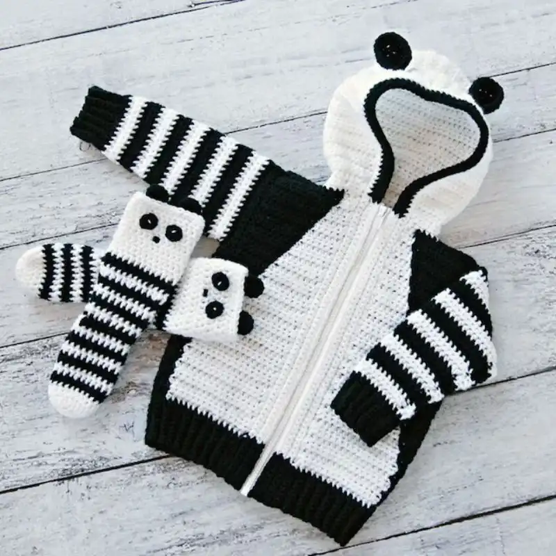 Panda Hoodie And Socks Crochet Pattern