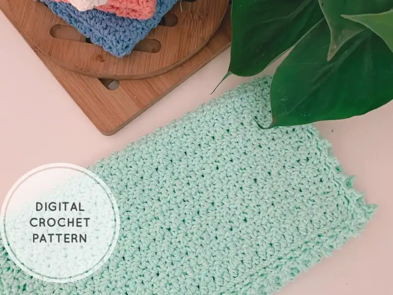 Picot Posy Dish Towel Crochet Pattern