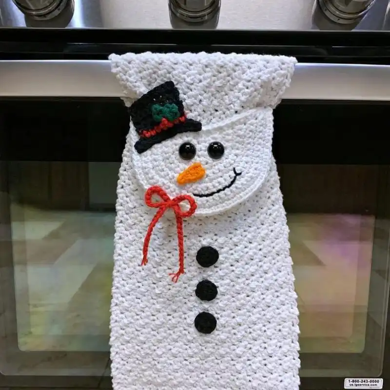 Snowman Kitchen Towel Crochet Pattern