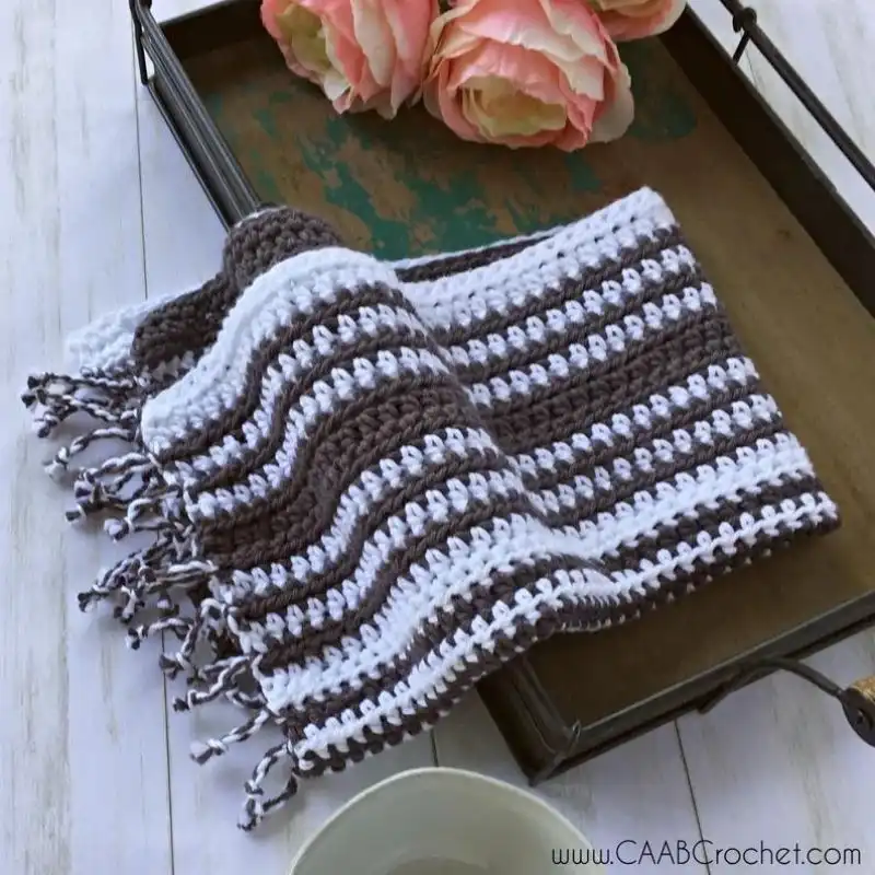 Twisted Fringe Crochet Dish Towel Pattern